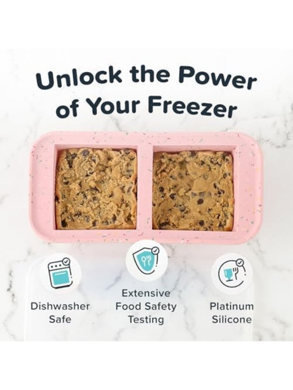 Silicone Food Freezer Mold - 2 Cup Portion Control, Cotton Candy - 2-Pack - Picture 5 of 5